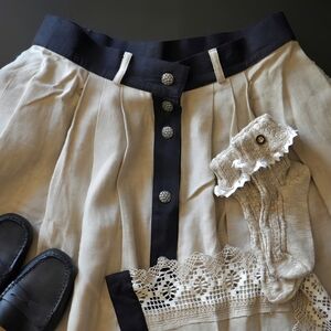 Vintage Black and Tan Maxi Skirt, Cottagecore, Folk, Dirndl Skirt, Oktoberfest